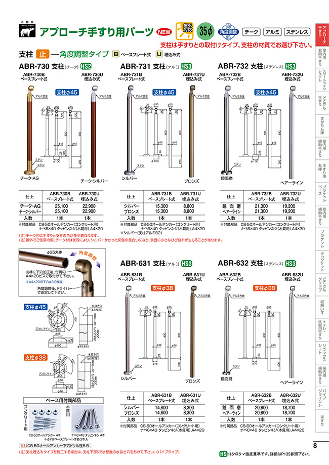 激安大特価！】 アカリカ  店シロクマ AP-142B シルバー HL アプローチ手すり AP142Bシルバー ポイント5倍 