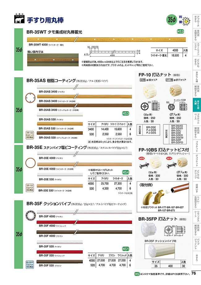 手すり用丸棒（76）｜｜株式会社シロクマ